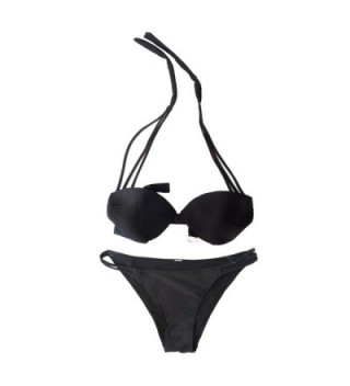 Classic Non-Padded Underwire Bikini - Black - C01833OX69U