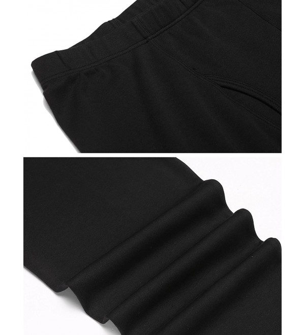 Men's Mid Weight Wicking Cotton Thermal Underwear Bottoms S-XXL - Black ...