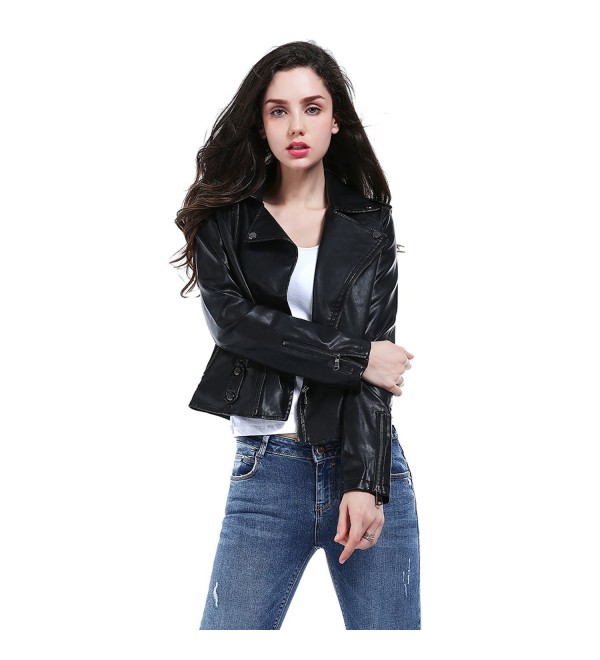 SOPHY Womens Leather Zipper Jacket