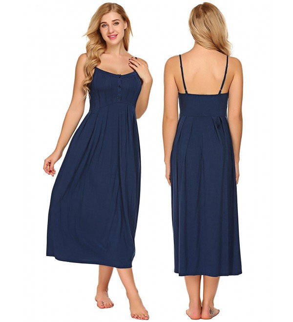 Acecor Nightgown Sleeveless Sleepwear Chemise