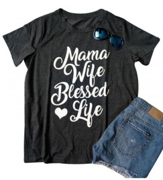 Blessed T Shirt Womens Letters Sleeve