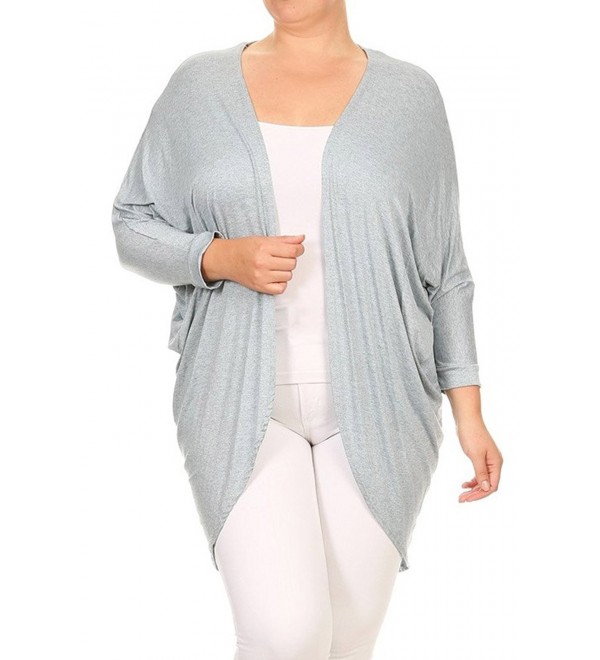 Womens Solid Cardigan Front Slate
