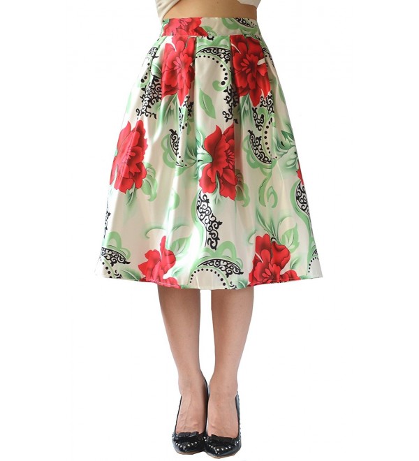 YSJ Womens Pleated Vintage Skirts