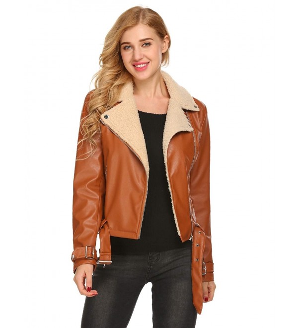 Flyerstoy Womens Casual Leather Zipper