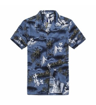 Mens Hawaiian Shirt Aloha Blue