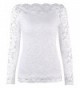 OUGES Womens Shoulder Scalloped White02