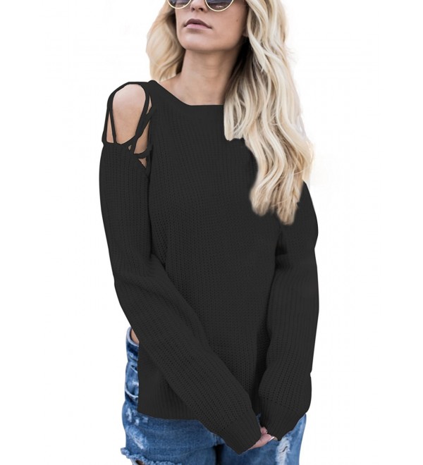 FARYSAYS Shoulder Knitted Sweater Pullover