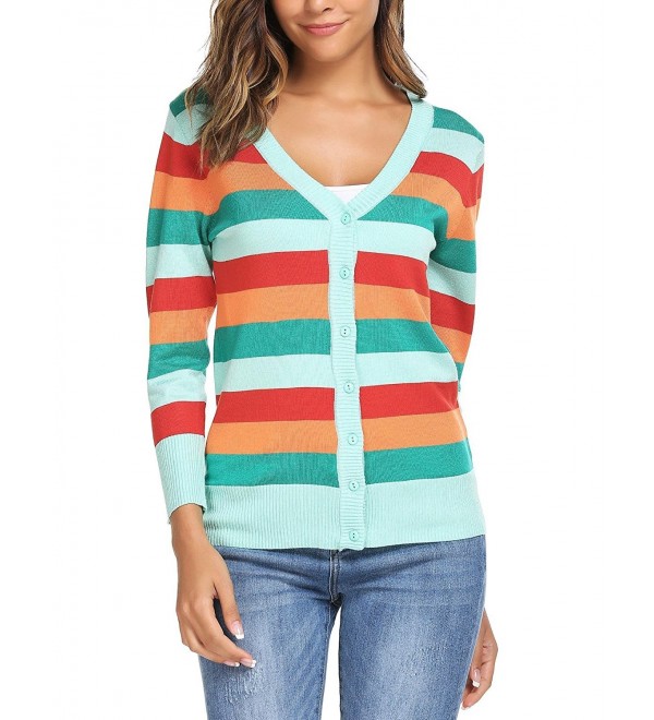 ELESOL Stretch Striped Sweater Cardigans