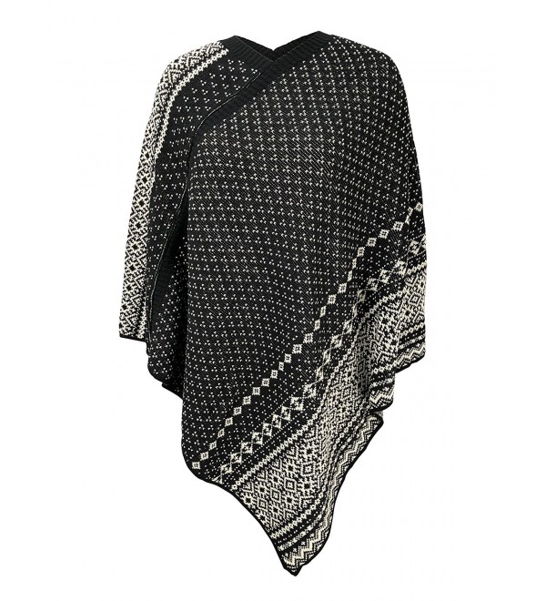 Green Winter Holiday Poncho Nordic