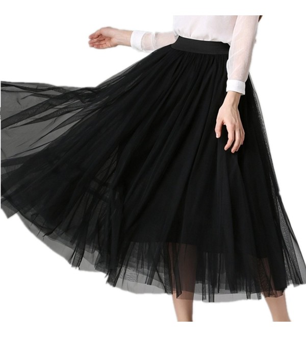 XINUO Womens Elastic Layers Skirts