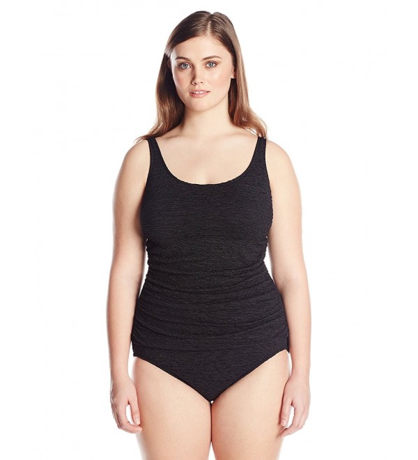 Penbrooke Plus Size Krinkle Chlorine Proof Swimsuit