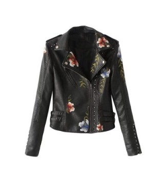 flower Womens Floral Embroidery Leather