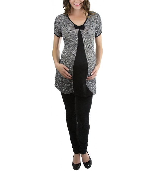 ToBeInStyle Heathered Colorblock Maternity Charcoal