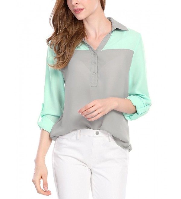 Allegra Womens Placket Sleeves Color