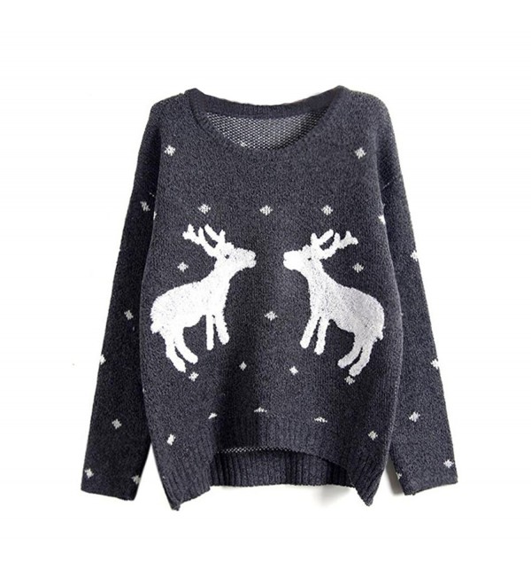 Teen Girls Deer Printed Pullover Sweaters