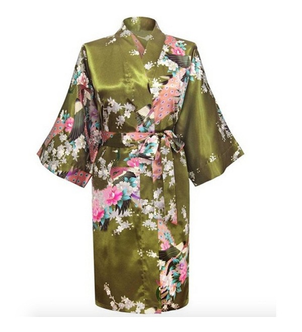 Womens Satin Kimono Robe Oriental