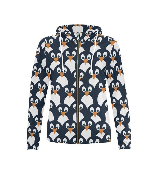 InterestPrint Penguin Pattern Hoodie Sweatshirt