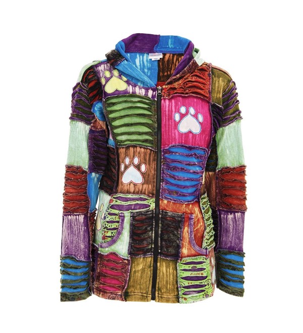Patchwork Paw Print Hooded Jacket