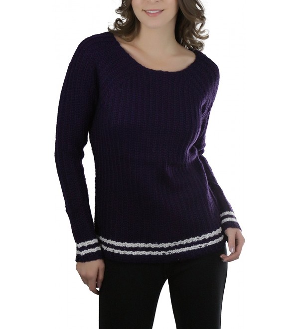 ToBeInStyle Womens Striped Acrylic Sweater