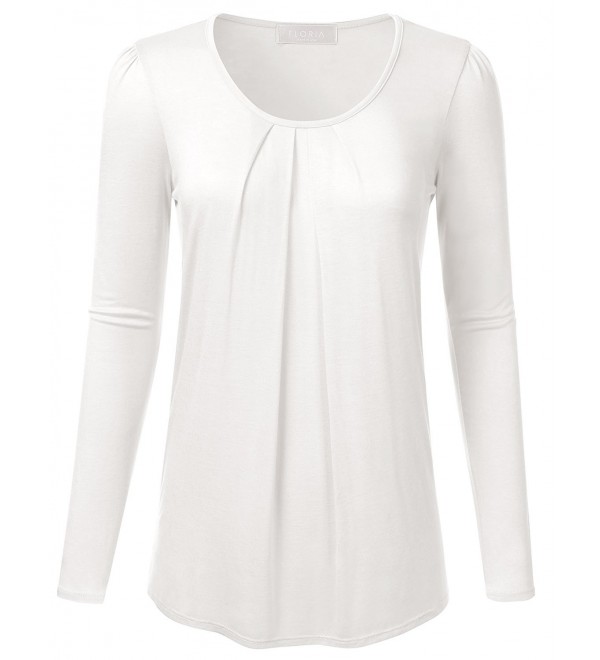 FLORIA Womens Ruched Sleeve Blouse