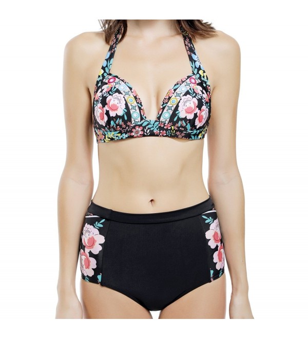 Womens Floral Waisted Swimsuit Bathing