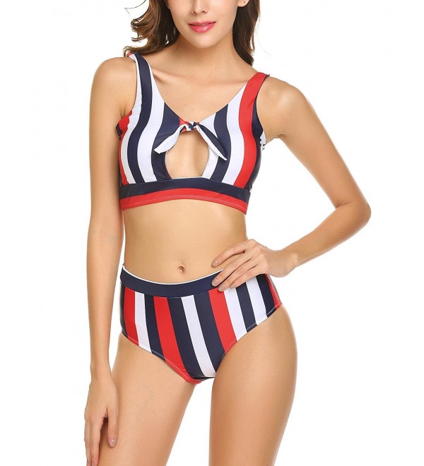 Declare Stripe Sleeveless Bikini Backless