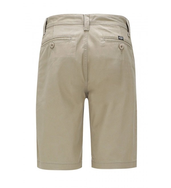 Man's Work/School Uniform Chino Short Pants - Khaki - CG12BQXQKUF