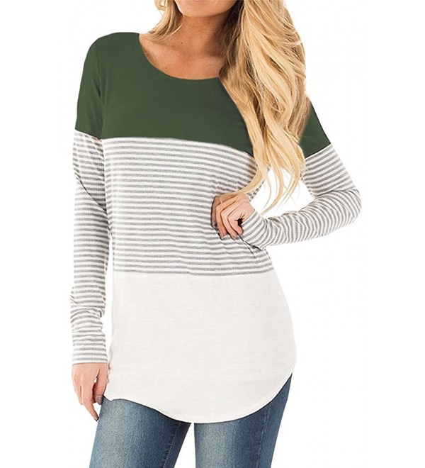 Imysty Womens Casual Sleeve Striped
