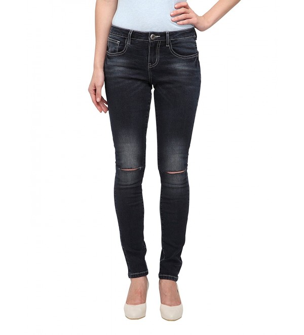 Allee Jeans Distressed Mid Rise Magnolia