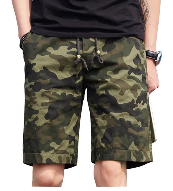 Men's Cotton Casual Camo Cargo Shorts- Summer Stretch Camouflage ...