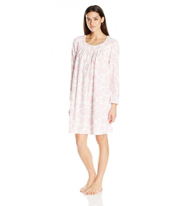 Aria Womens Sleeve Nightgown Paisley