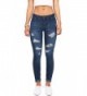 Wax Womens Juniors Distressed Stretchy