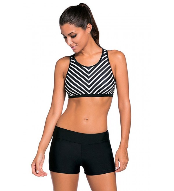 Milakoo Womens Striped Two Piece Swimsuit