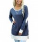 BLENCOT Womens Sweatshirts Pockets Blue XX Large