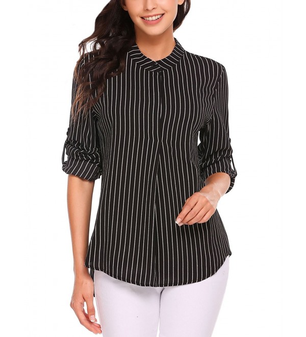 Unibelle Blouses Roll Up Striped Chiffon