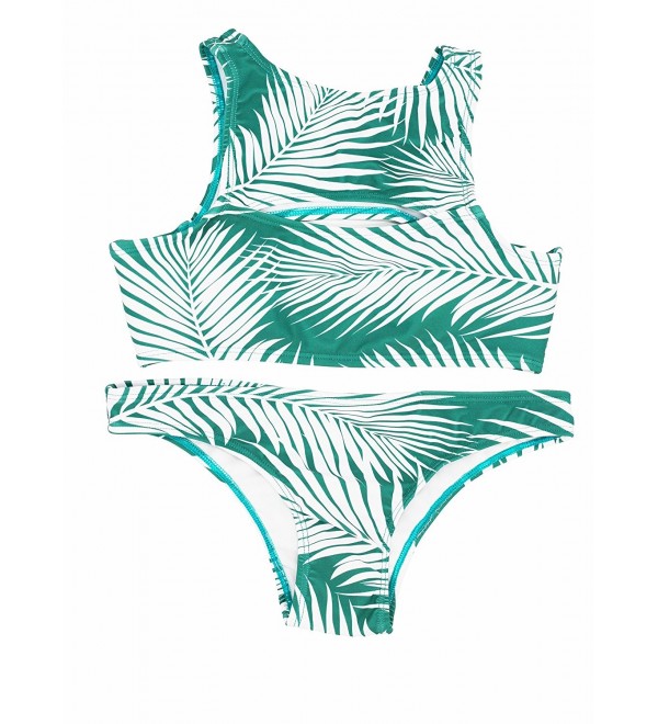 FLORAVOGUE Womens Printing Bikini Leaves