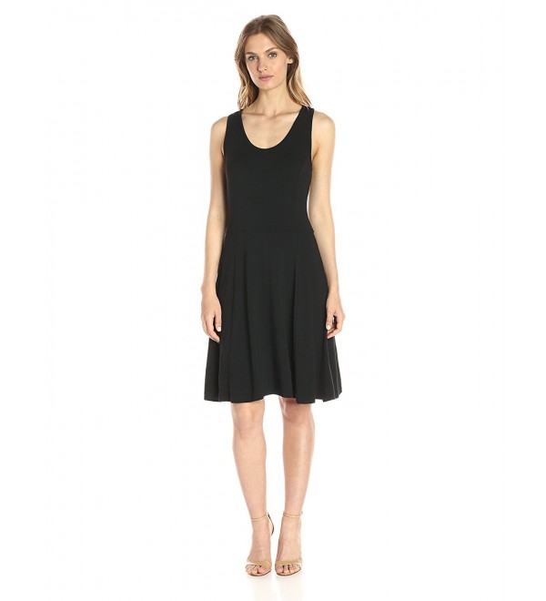 Women's Sleeveless Knit Dress - Black - CA12BVGWTPR