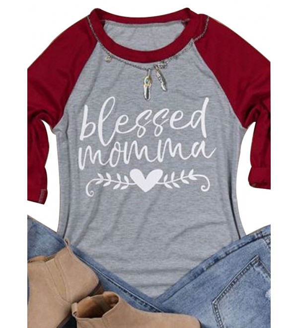 Sleeve Blessed Thankful T Shirt Splicing