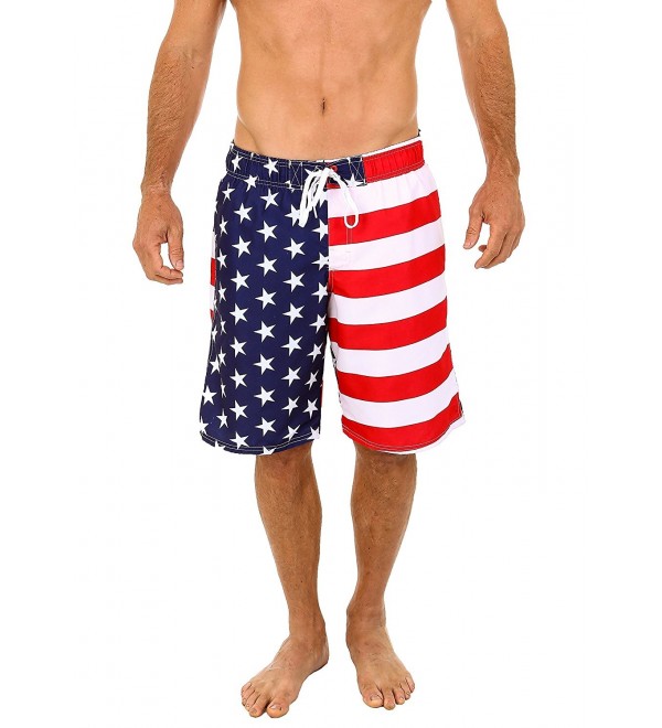 UZZI Mens Patriotic American Trunks