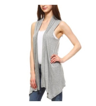 Fashionazzle Lightweight Sleeveless Cardigan ARV01 H Grey