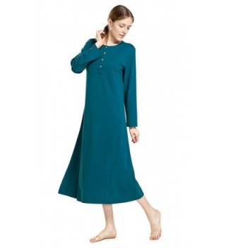 Cotton Sleeve Nightgown Henley Length