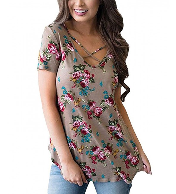 Glomeen Womens V Neck Sleeve Floral