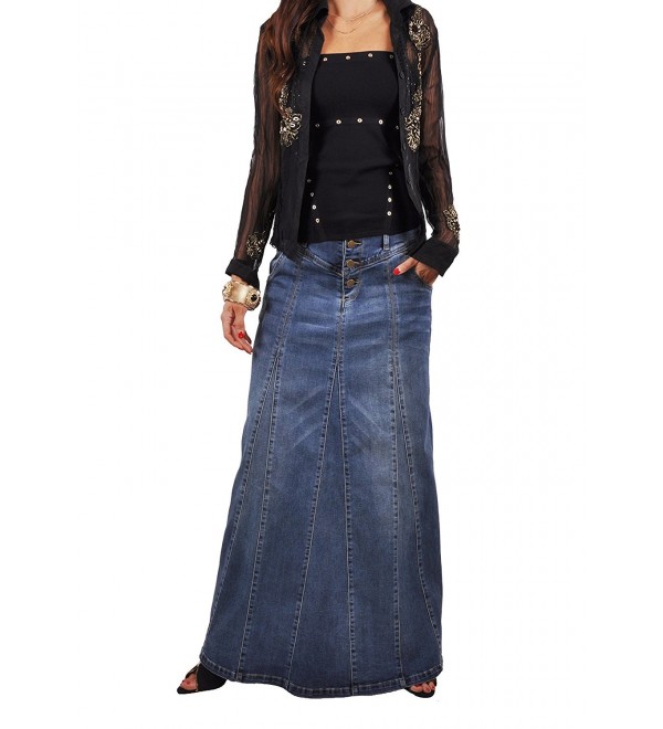 Style Victoria Casual Long Skirt Blue 38