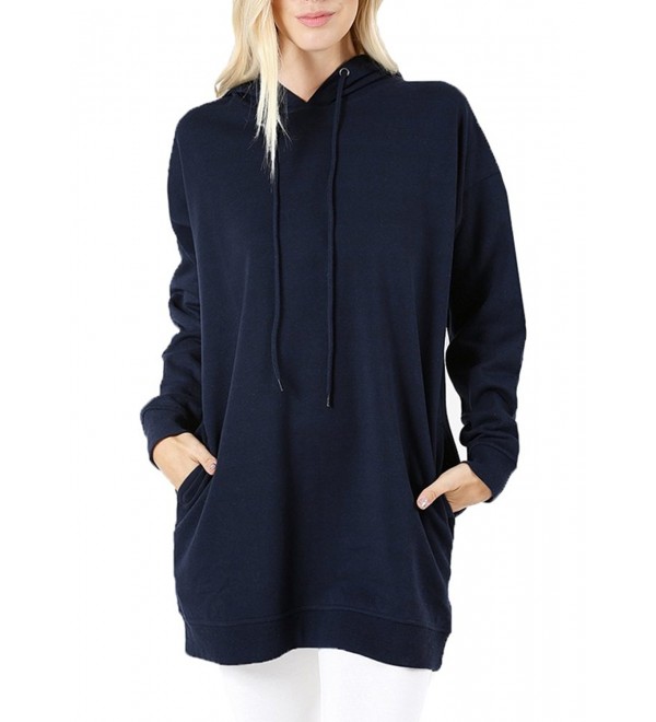 Women's Oversized Cozy Loose Fit Round Neck Sweatshirts - 2800_navy ...