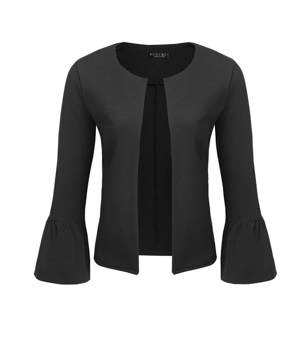 Women's Casual Zipper Cardigan Blazer V Neck Slim Fitted Office Jacket ...