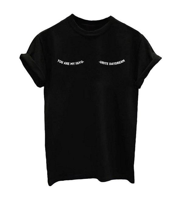Women's Cute Juniors Tops Teen Girl Tee Funny T shirt - Black - CF185Y4I4KI