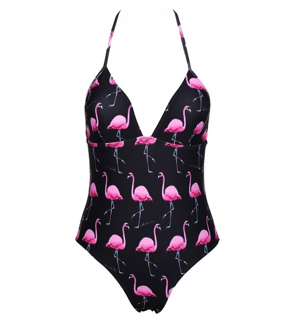 stripsky Flamingo Swimsuit Backless Swimwear