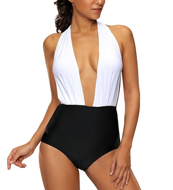 Oeyal Colorblock Waisted Backless Swimsuit