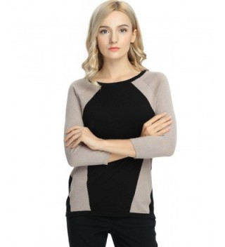 Womens Contrast Color Sleeve Sweater