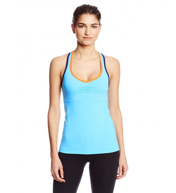 Women's Sunlight Lady Top- Coral Red/Waterfall Blue- Medium - Ice Blue ...